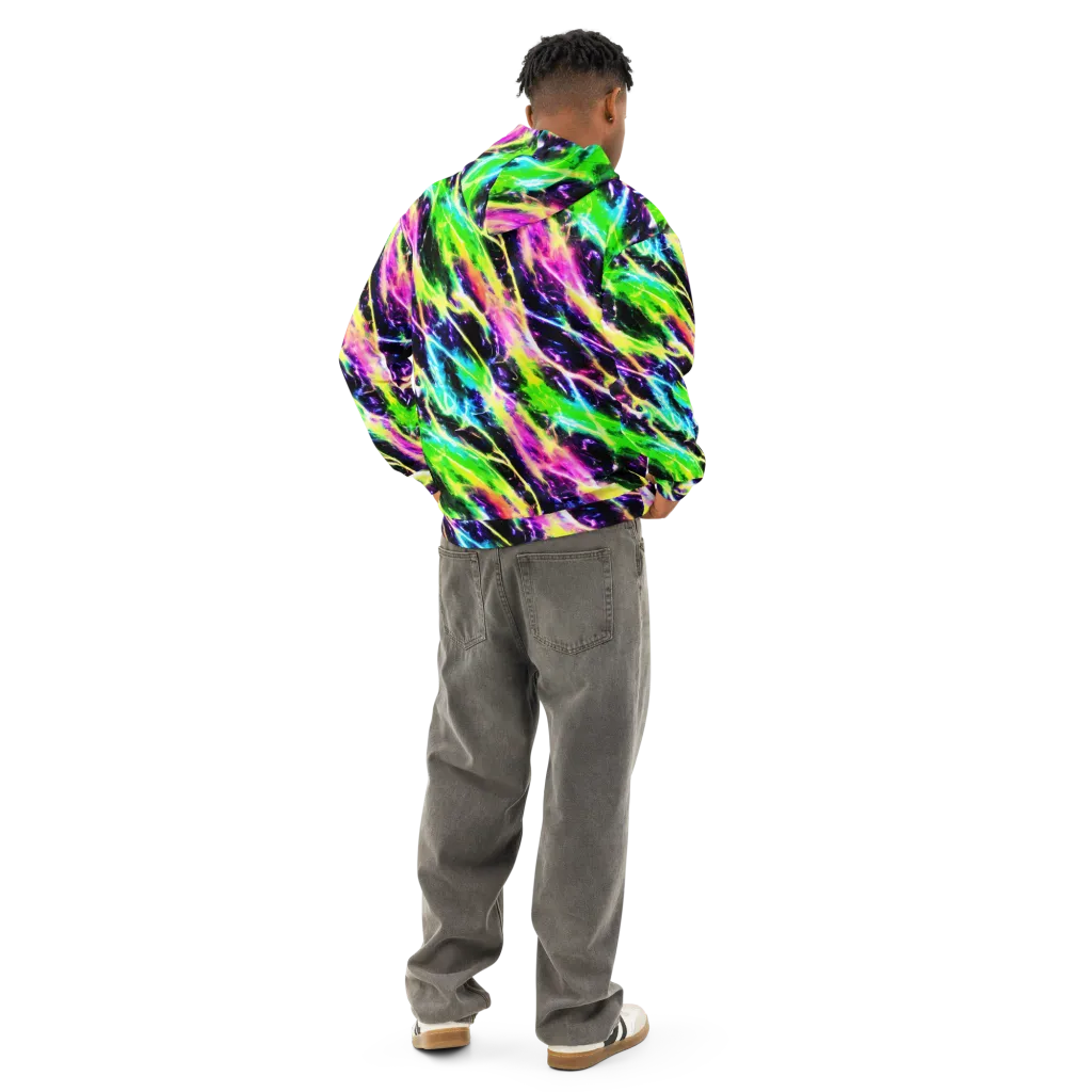 Chromatic Surge on Cotton Hoodie — Back
