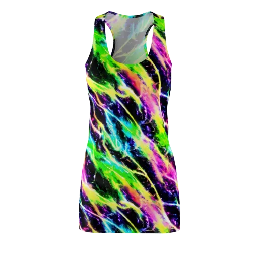 Chromatic Surge on a Racerback Dress