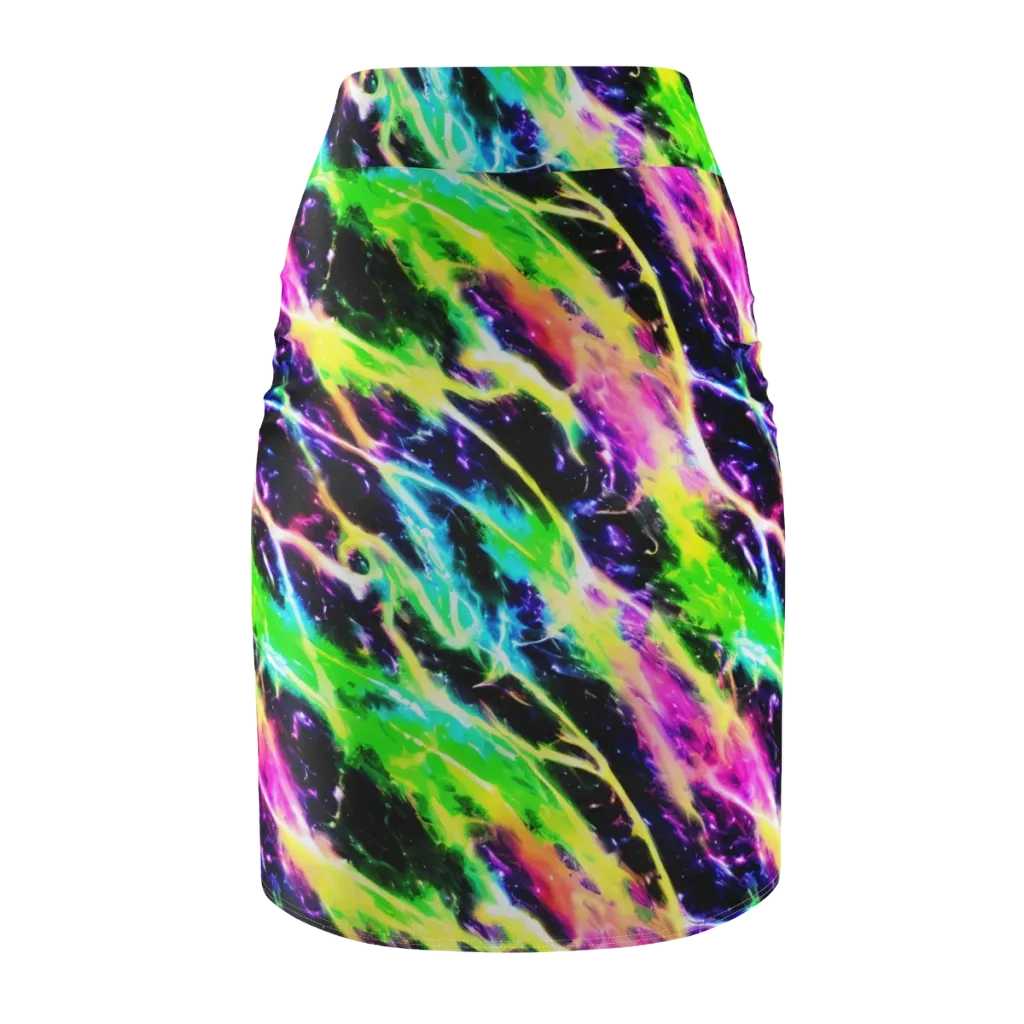Chromatic Surge on Pencil Skirt — Back