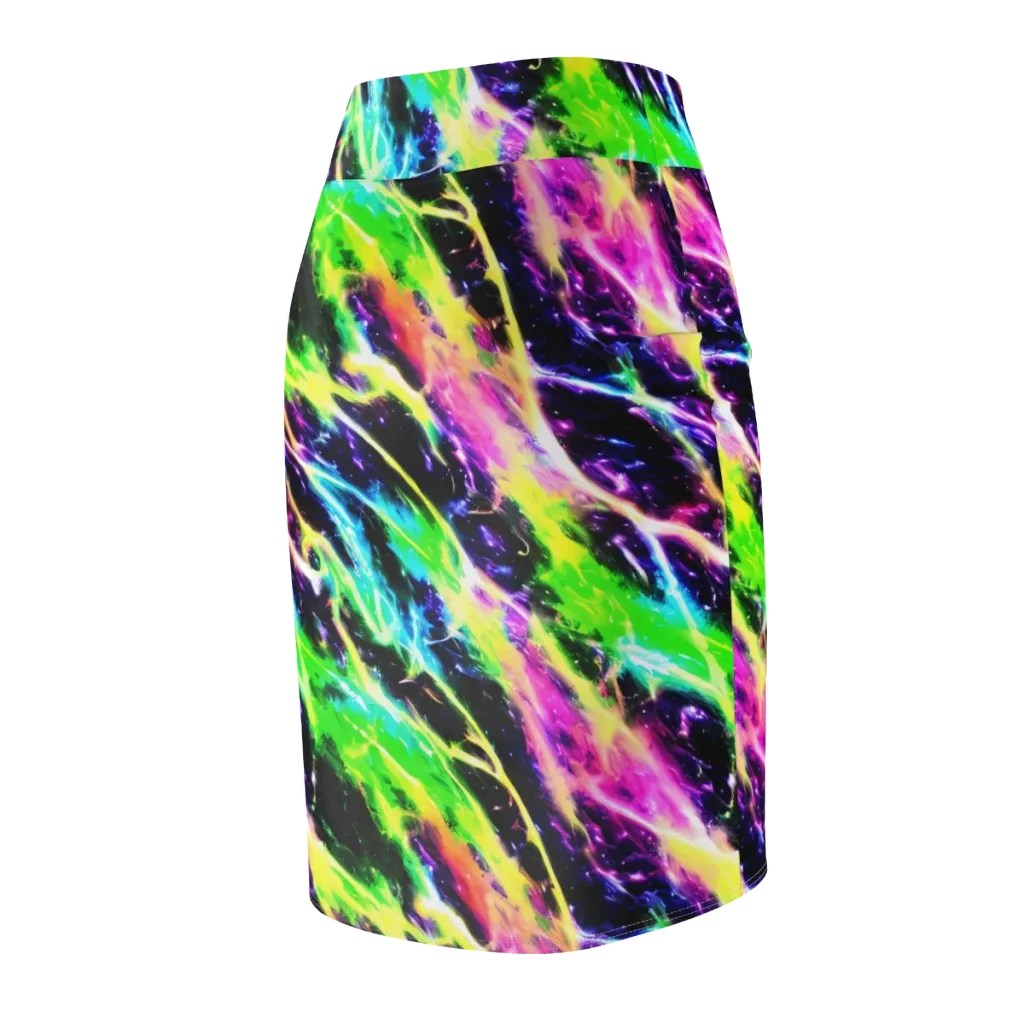 Chromatic Surge on Pencil Skirt — Back Side