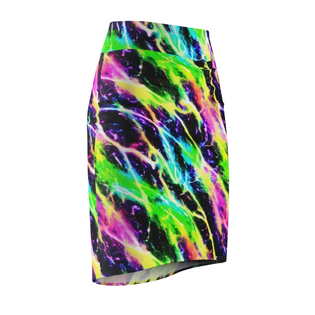 Chromatic Surge on Pencil Skirt — Front Side