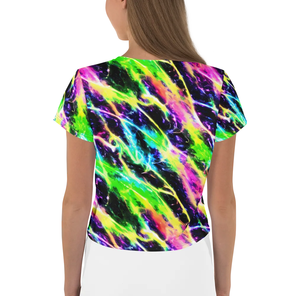 Chromatic Surge on Crop Tee — Back