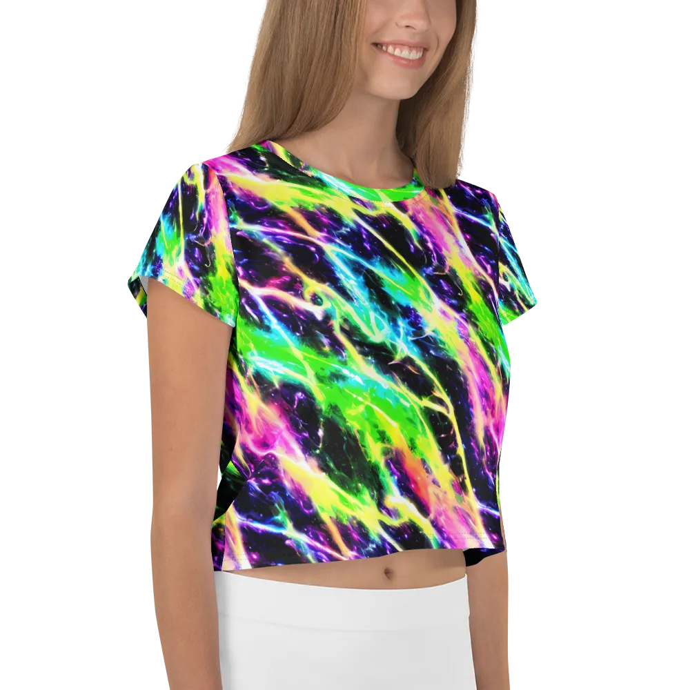 Chromatic Surge on Crop Tee — Right