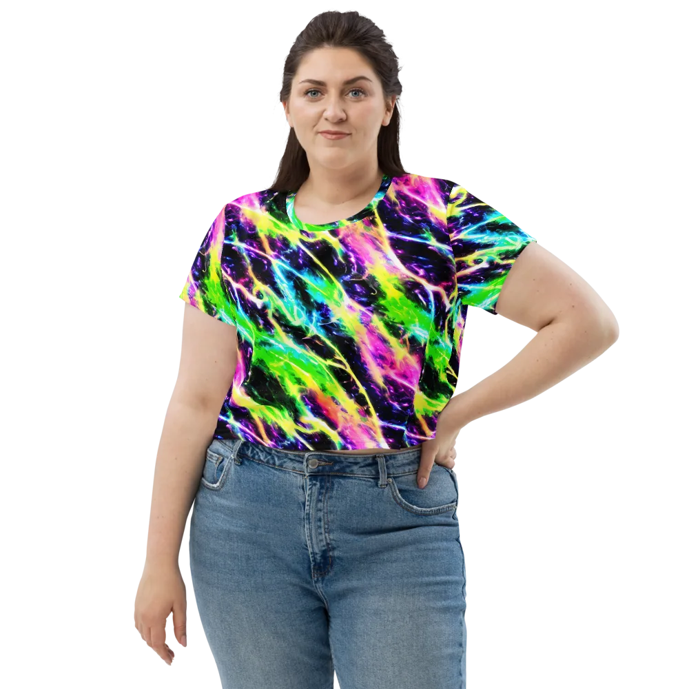Chromatic Surge on Crop Tee — Front