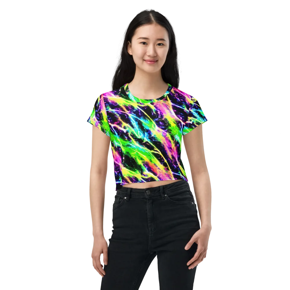 Chromatic Surge on Crop Tee — Front
