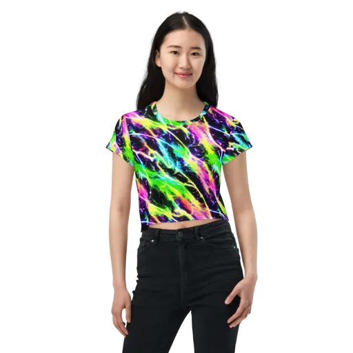 Chromatic Surge on a Crop Tee