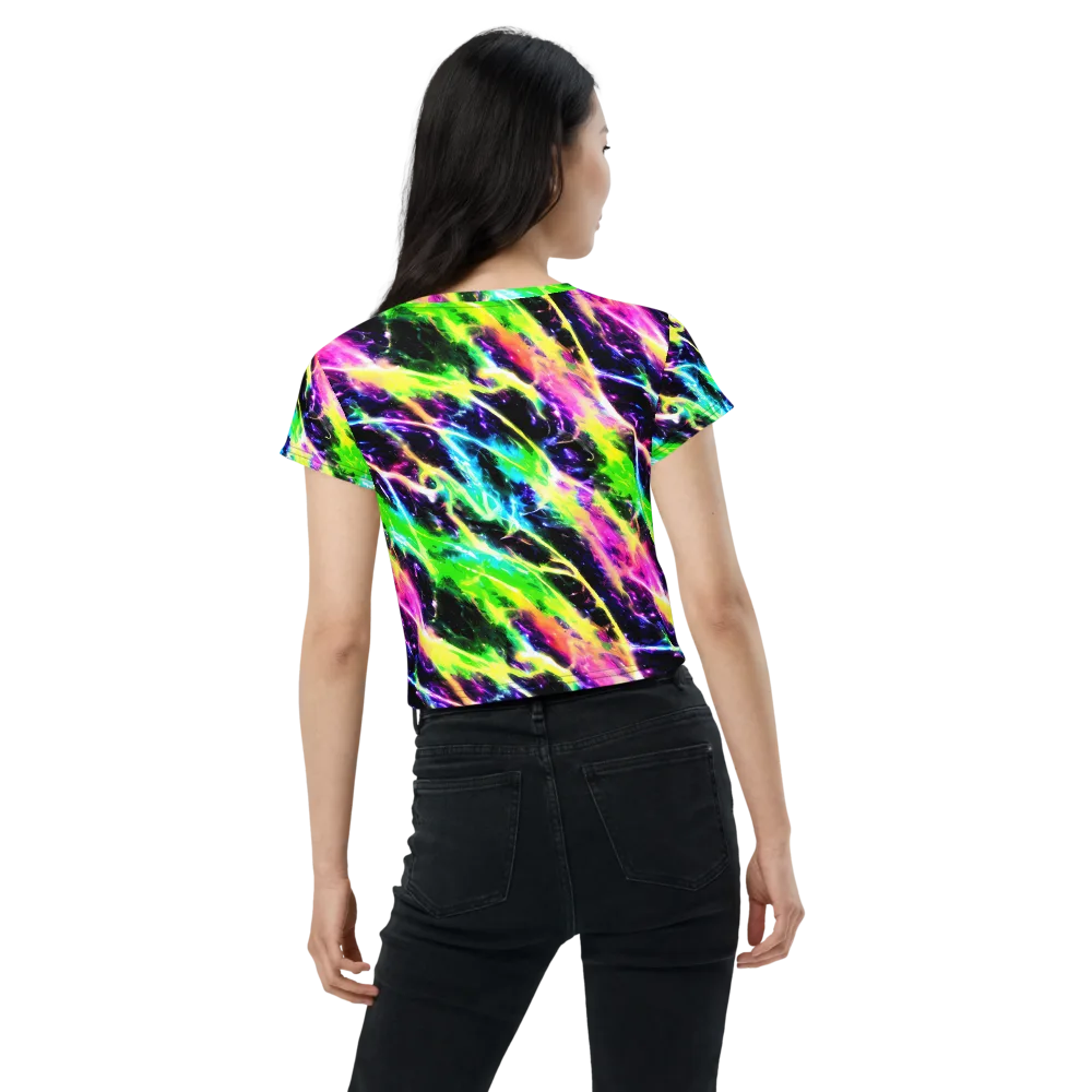 Chromatic Surge on Crop Tee — Back