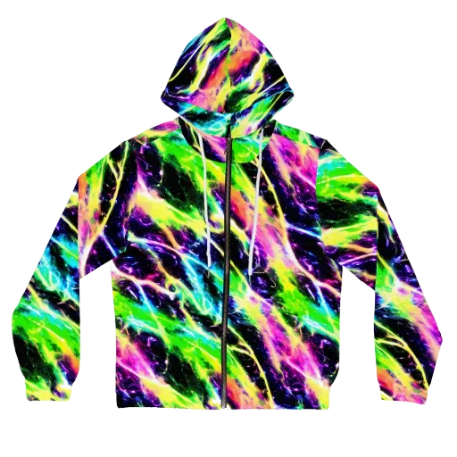 Chromatic Surge on a Women's Full-Zip Hoodie