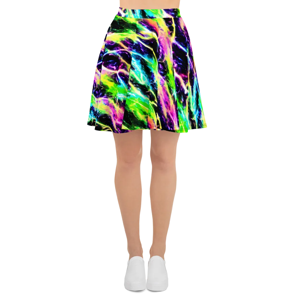Chromatic Surge on Skater Skirt — Front