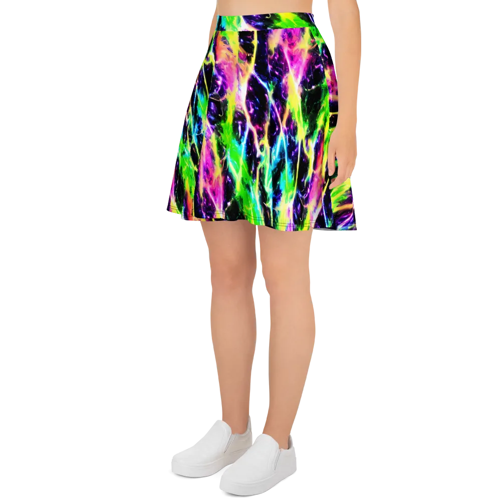 Chromatic Surge on Skater Skirt — Left