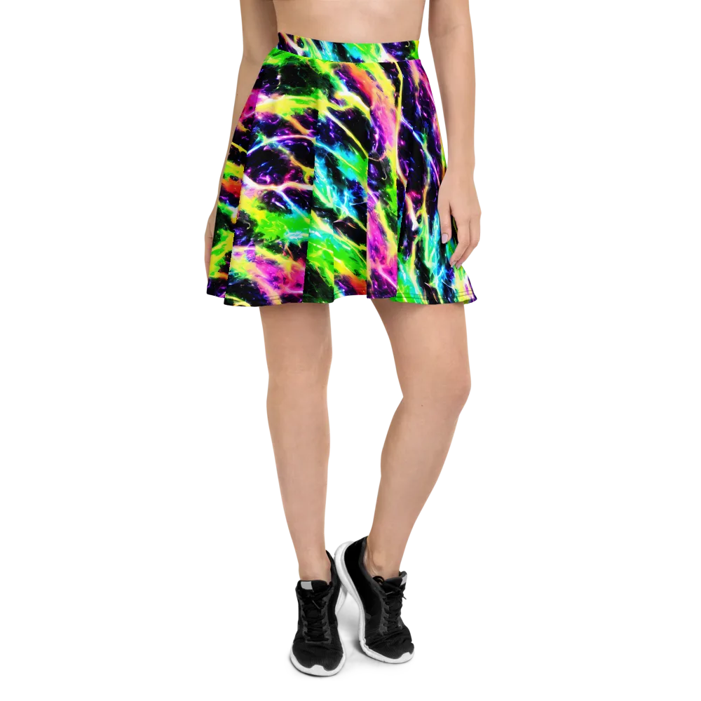 Chromatic Surge on Skater Skirt — Front