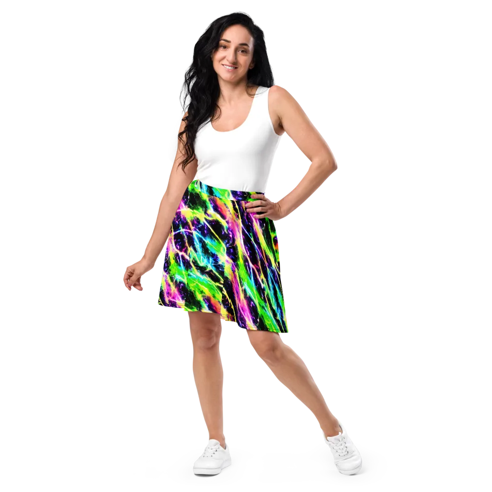 Chromatic Surge on Skater Skirt — Front