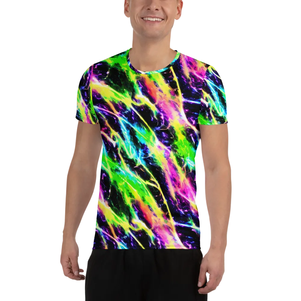 Chromatic Surge on Men's Athletic T-Shirt — Front