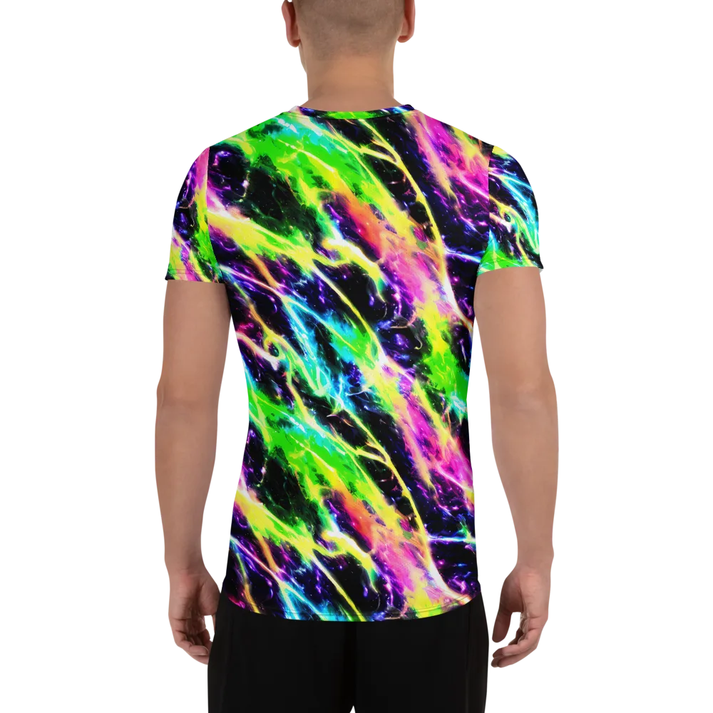 Chromatic Surge on Men's Athletic T-Shirt — Back