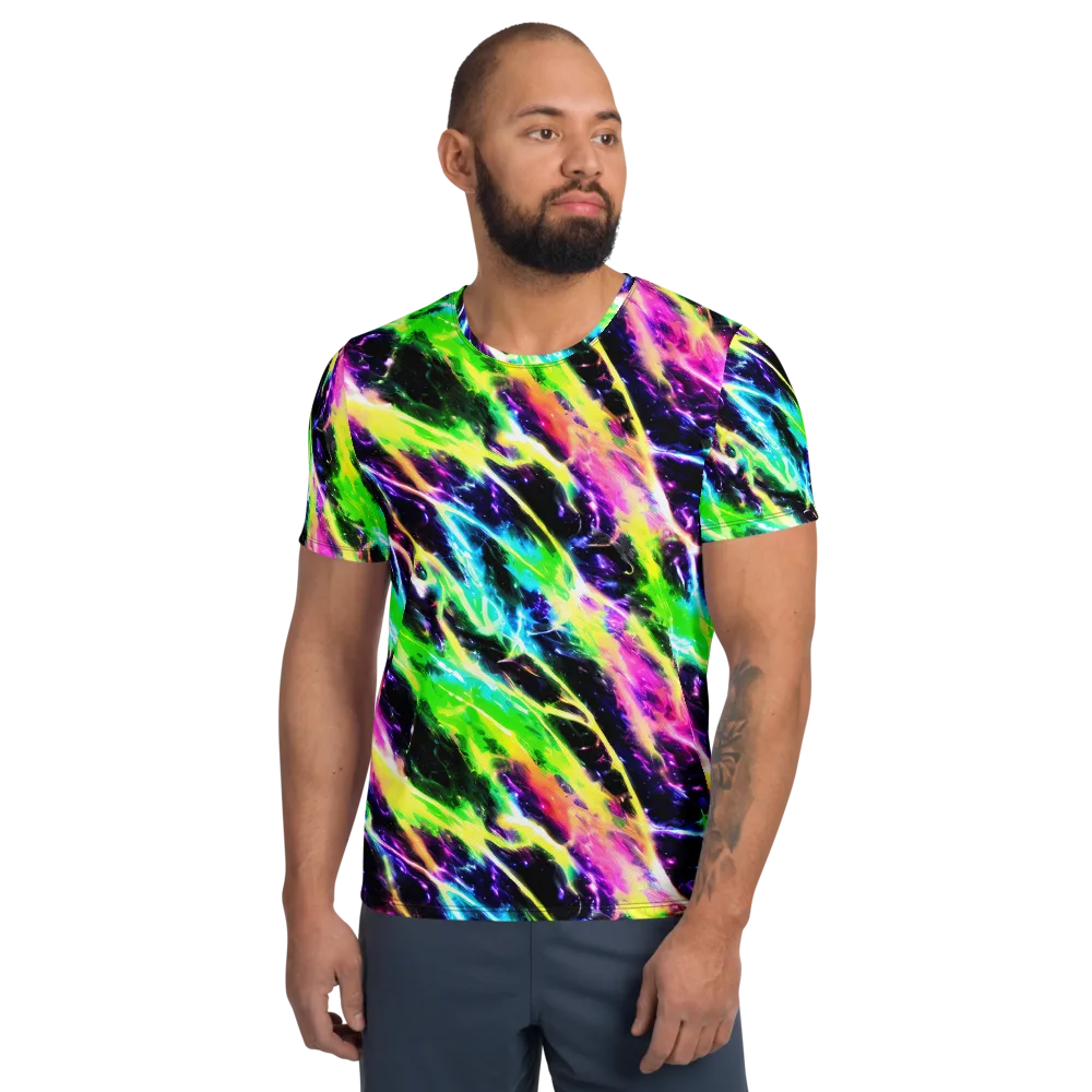 Chromatic Surge on Men's Athletic T-Shirt — Front
