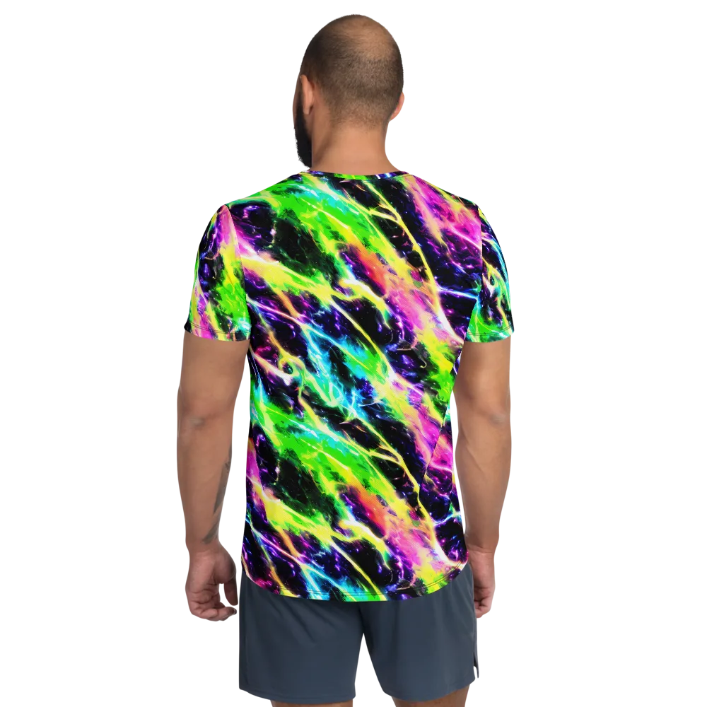Chromatic Surge on Men's Athletic T-Shirt — Back