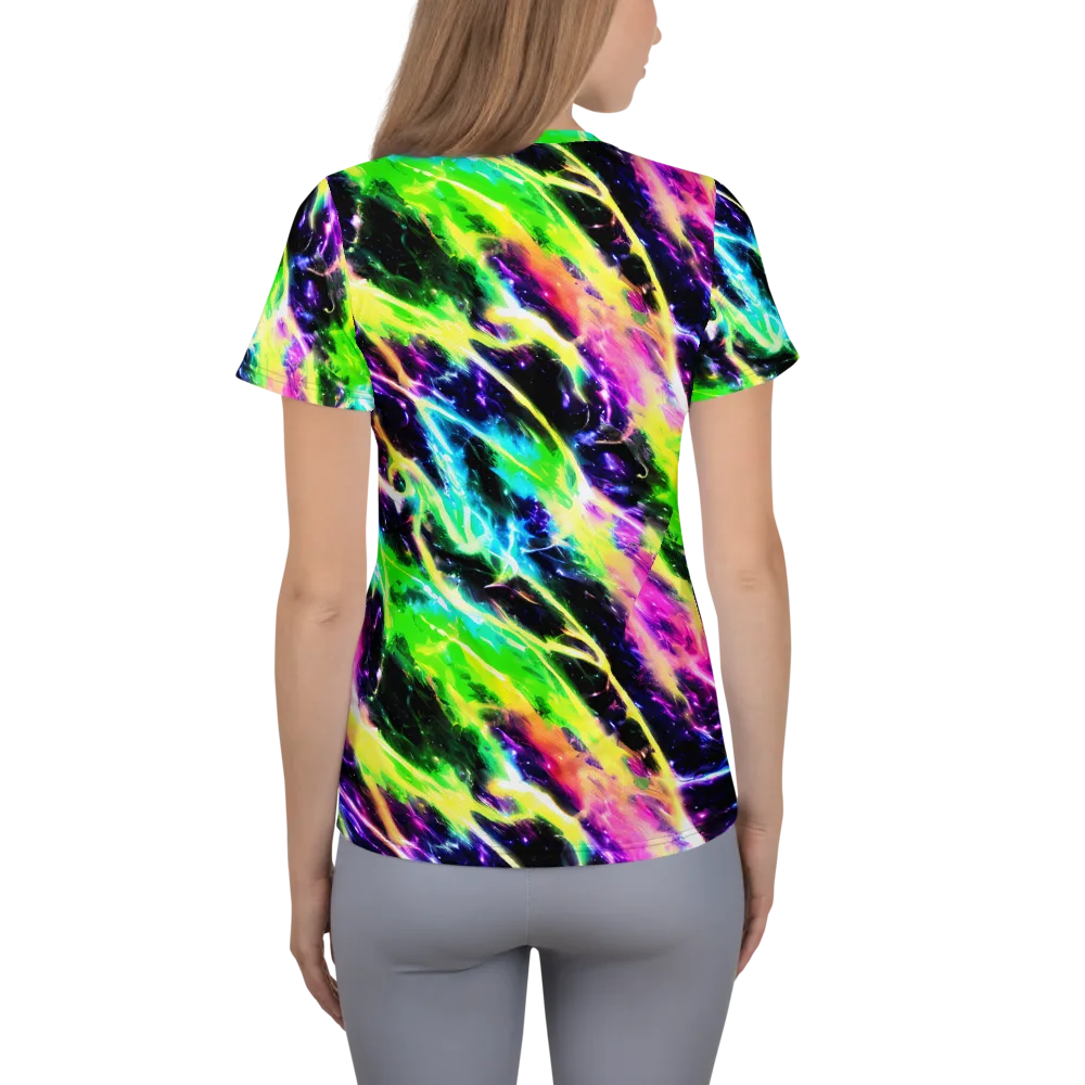 Chromatic Surge on Women's Athletic T-Shirt — Back