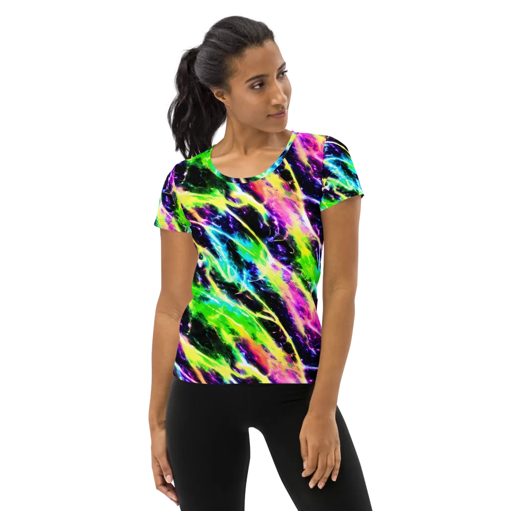 Chromatic Surge on Women's Athletic T-Shirt — Front