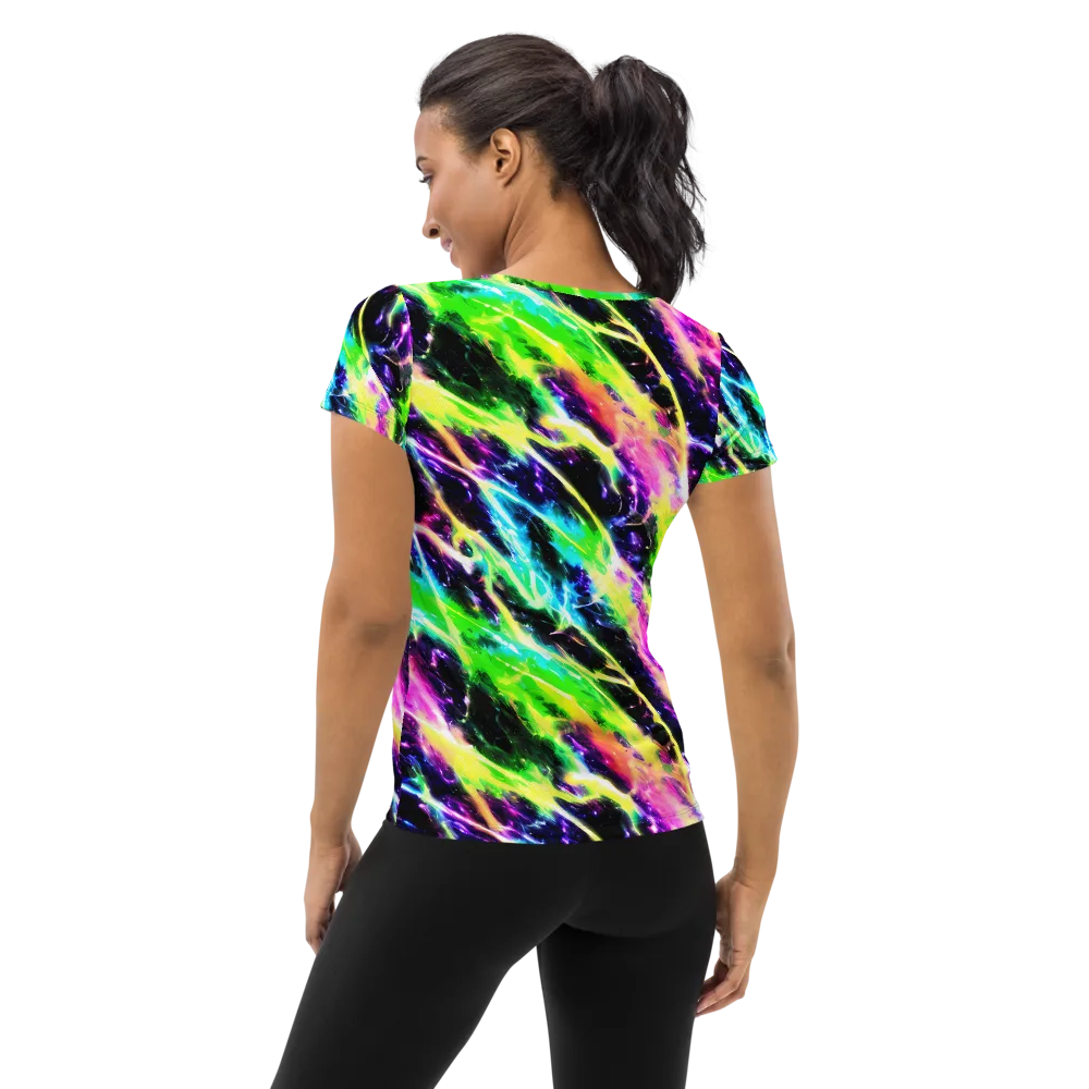 Chromatic Surge on Women's Athletic T-Shirt — Back