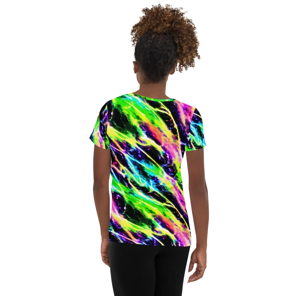 Chromatic Surge on Women's Athletic T-Shirt — Back