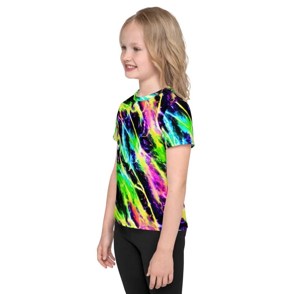 Chromatic Surge on Kids Crew Neck T-Shirt — Left