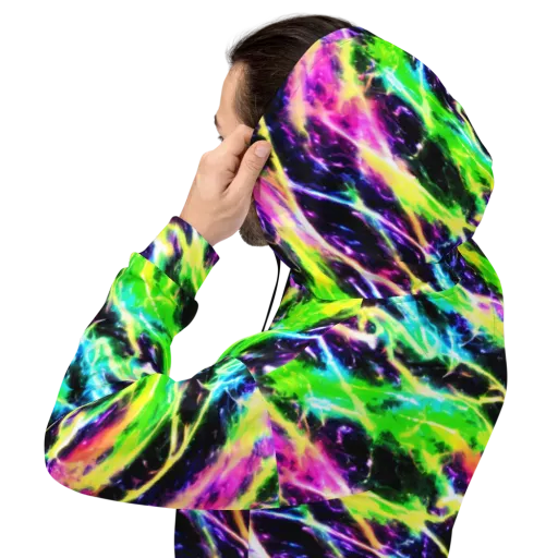 Chromatic Surge on a Hoodie
