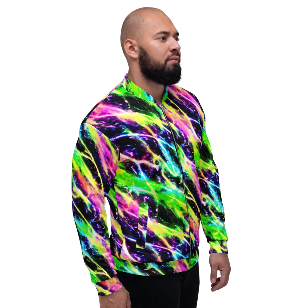 Chromatic Surge on Bomber Jacket — Right