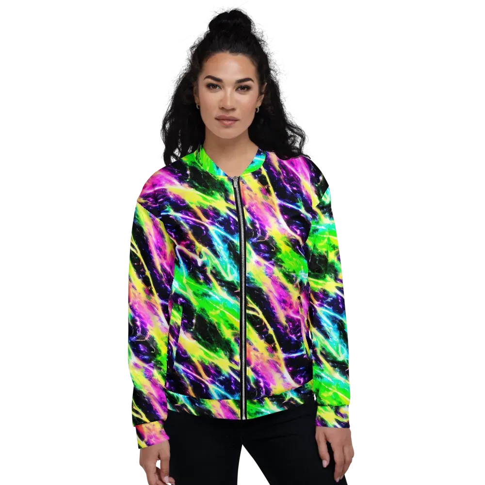 Chromatic Surge on Bomber Jacket — Front