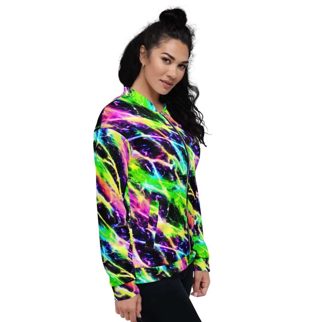 Chromatic Surge on Bomber Jacket — Right