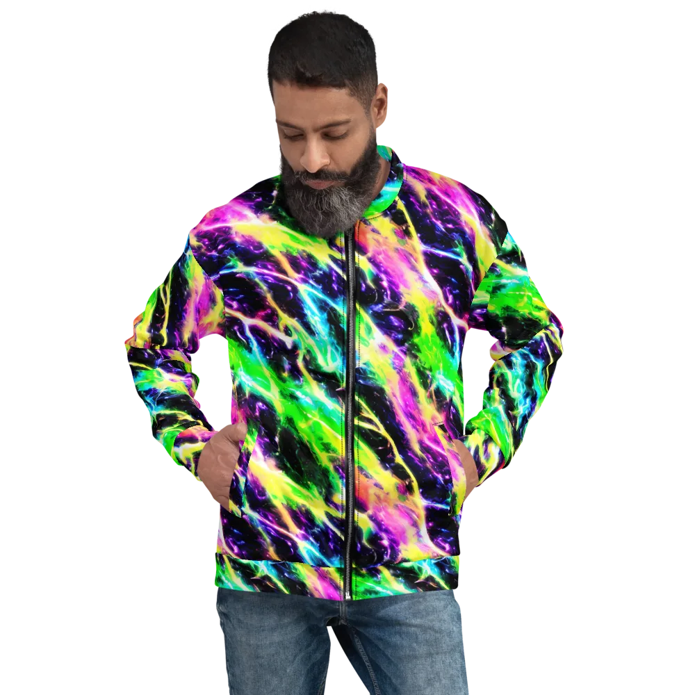 Chromatic Surge on Bomber Jacket — Front