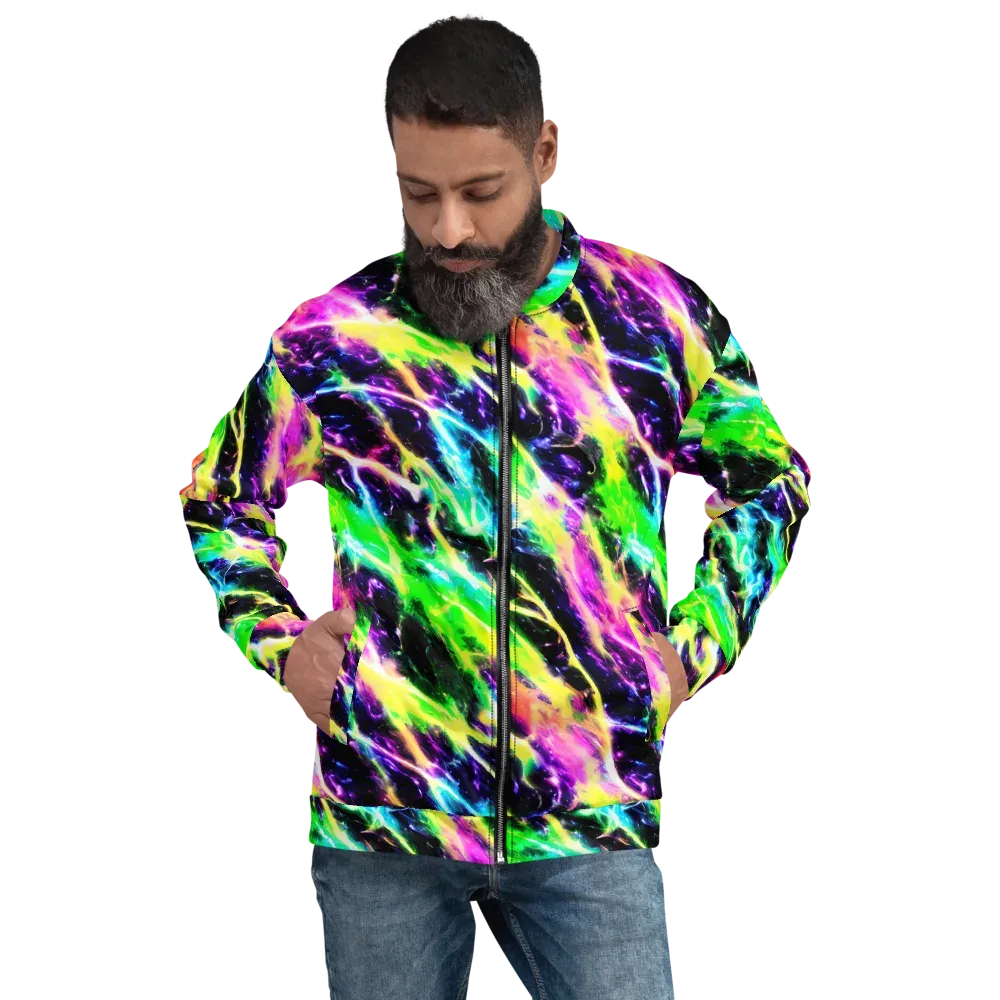 Chromatic Surge on Bomber Jacket — Front