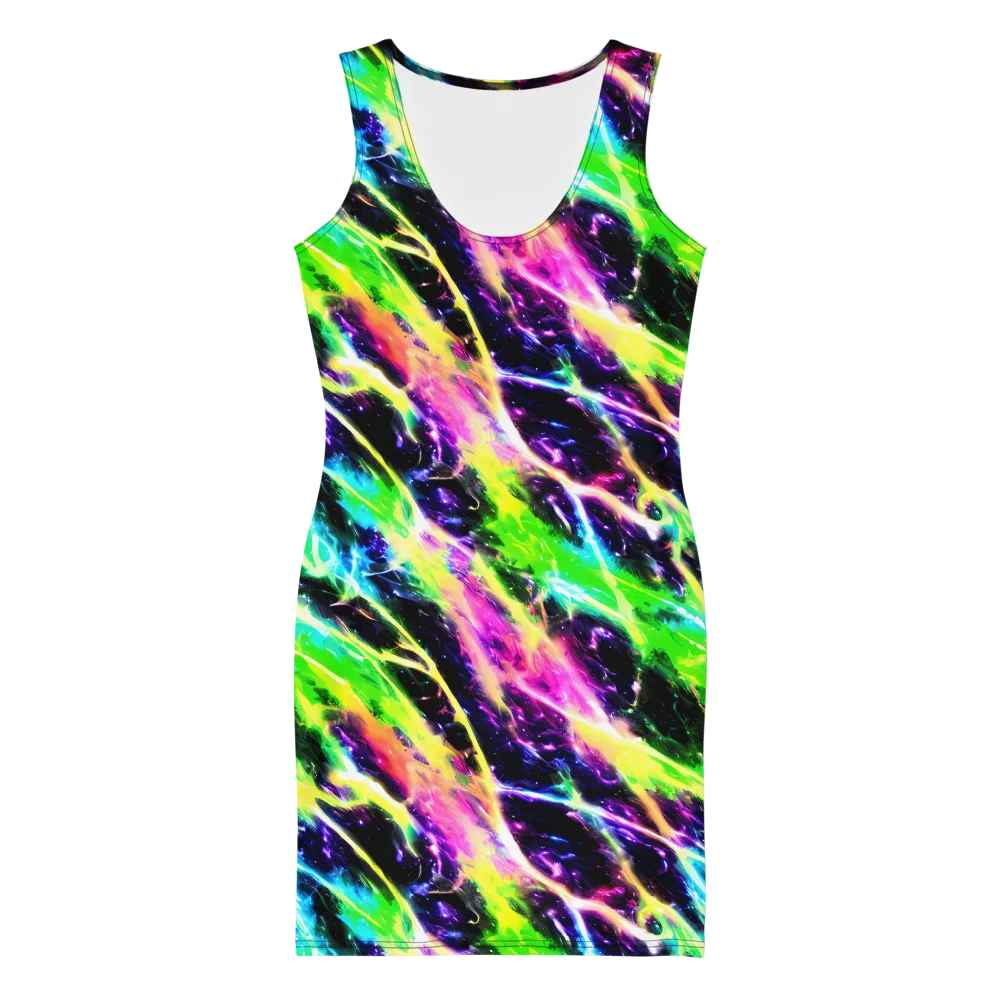 Chromatic Surge on Bodycon Dress — Front