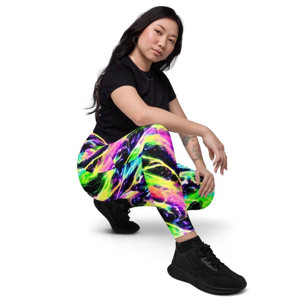 Chromatic Surge on Leggings with Pockets — Right Front