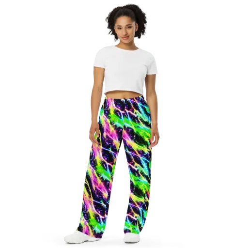Chromatic Surge on a Wide-Leg Pants