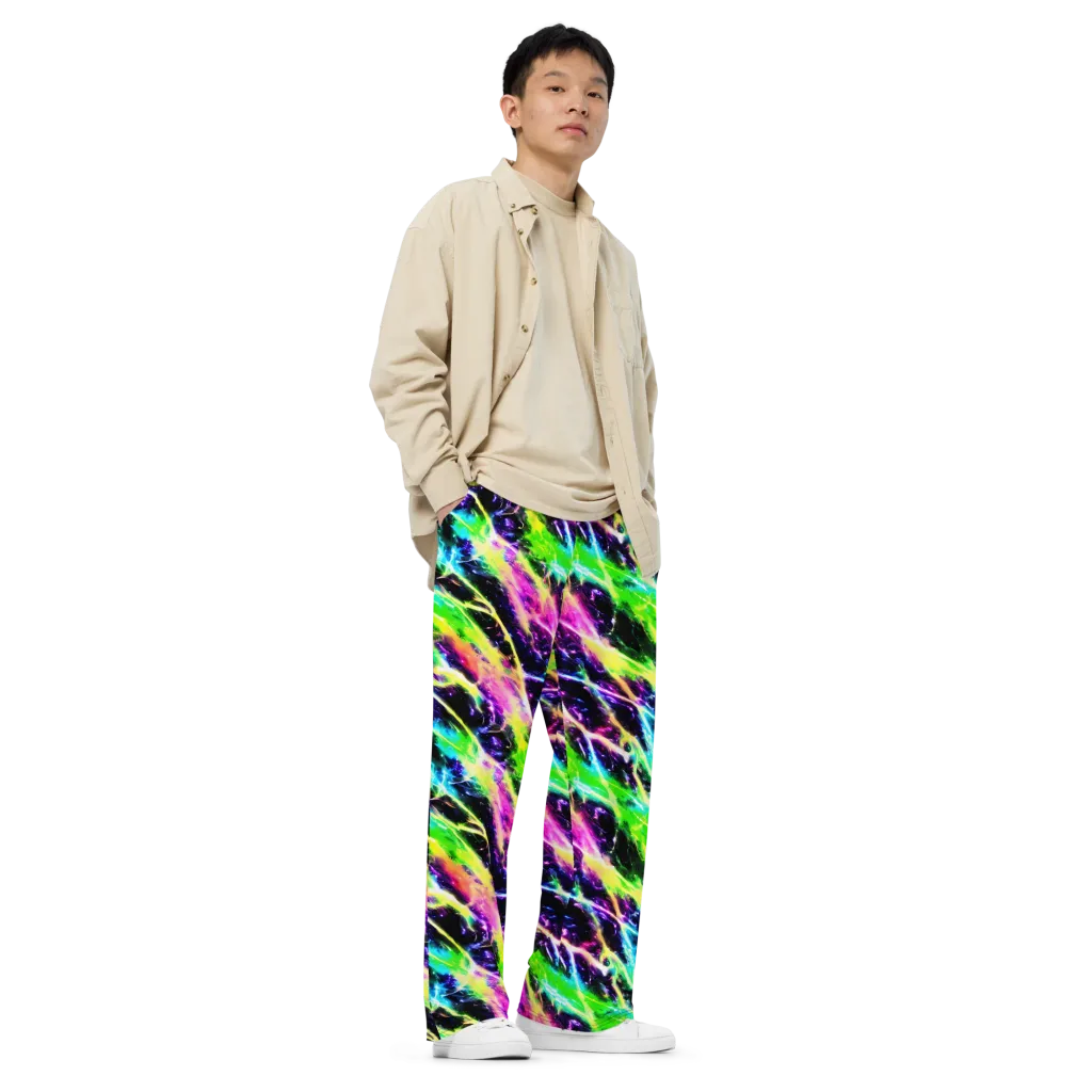 Chromatic Surge on Wide-Leg Pants — Right Front