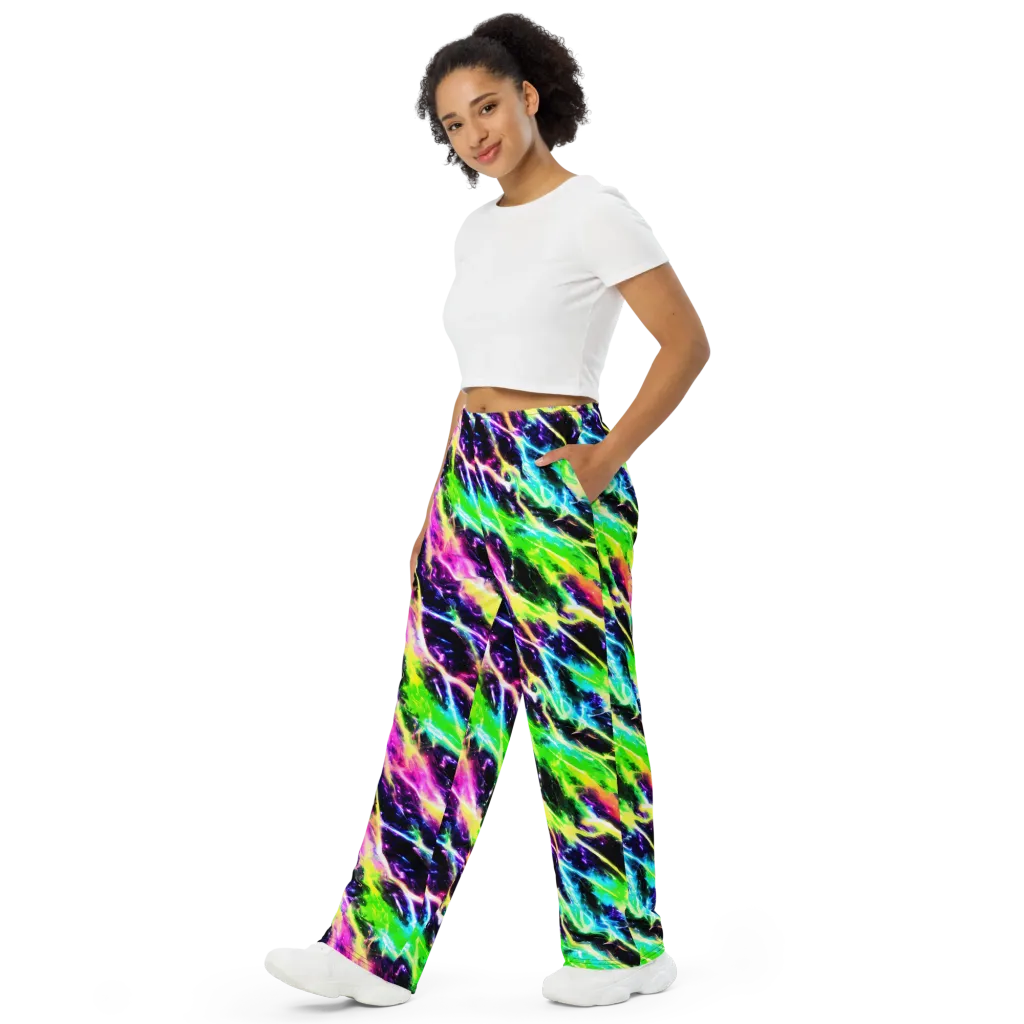 Chromatic Surge on Wide-Leg Pants — Left Front