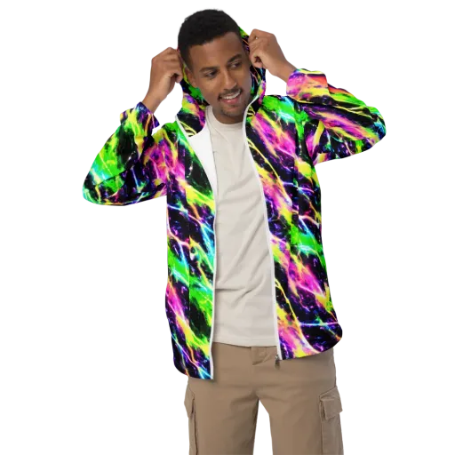 Chromatic Surge on a Men's Windbreaker