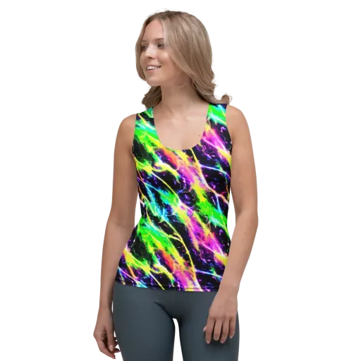 Chromatic Surge on a Women's Tank Top