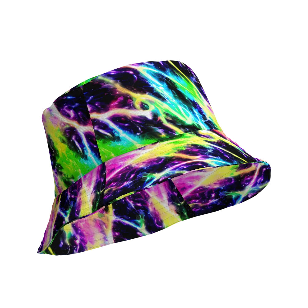 Chromatic Surge on Reversible Bucket Hat — Product details Outside