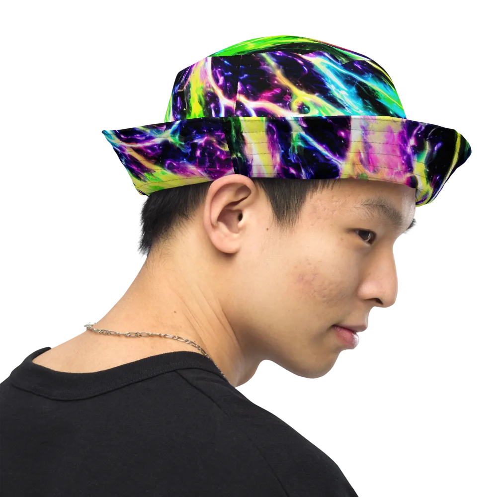 Chromatic Surge on Reversible Bucket Hat — Right Outside