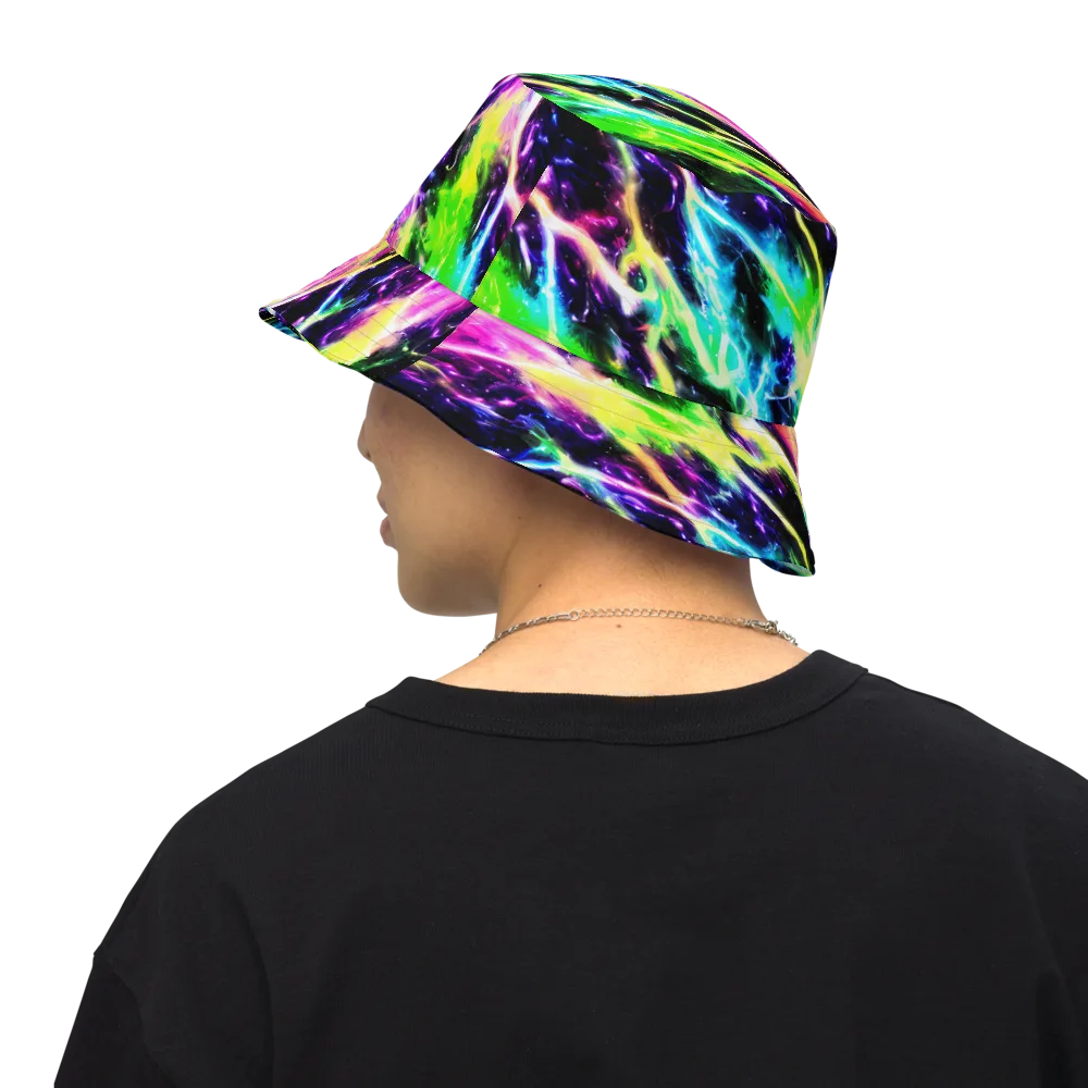 Chromatic Surge on Reversible Bucket Hat — Back Inside