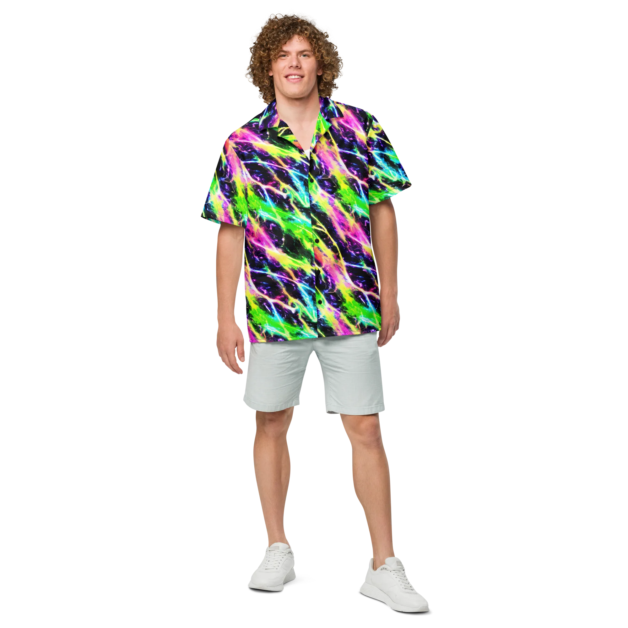 Chromatic Surge on Button Shirt — Front