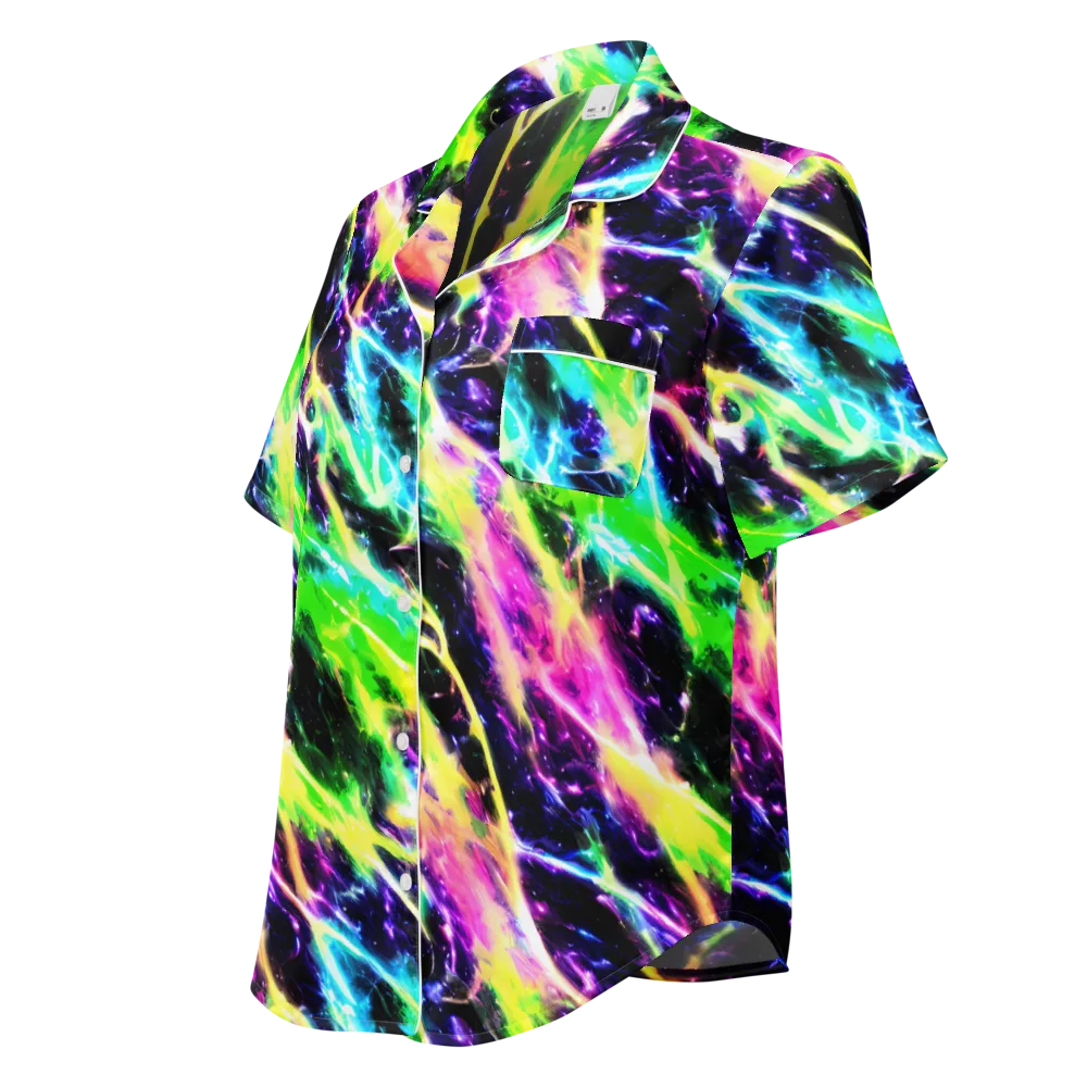 Chromatic Surge on Women's Short Sleeve Pajama Top — Left Front
