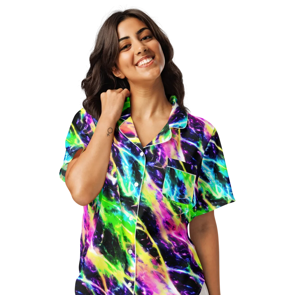 Chromatic Surge on Women's Short Sleeve Pajama Top — Front