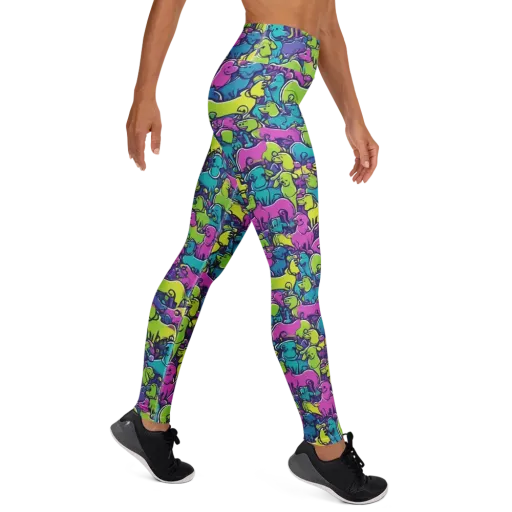 Electric Puppy Field on a Yoga Leggings