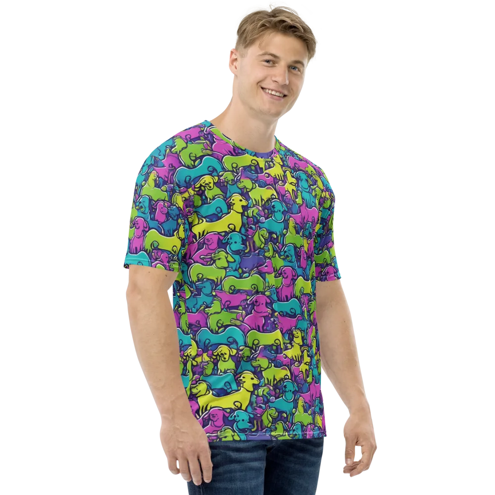 Electric Puppy Field on Men's Crew Neck T-Shirt — Right