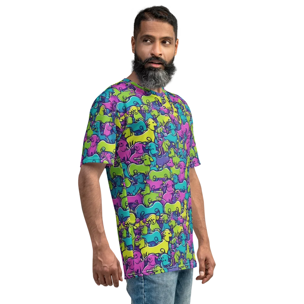 Electric Puppy Field on Men's Crew Neck T-Shirt — Right