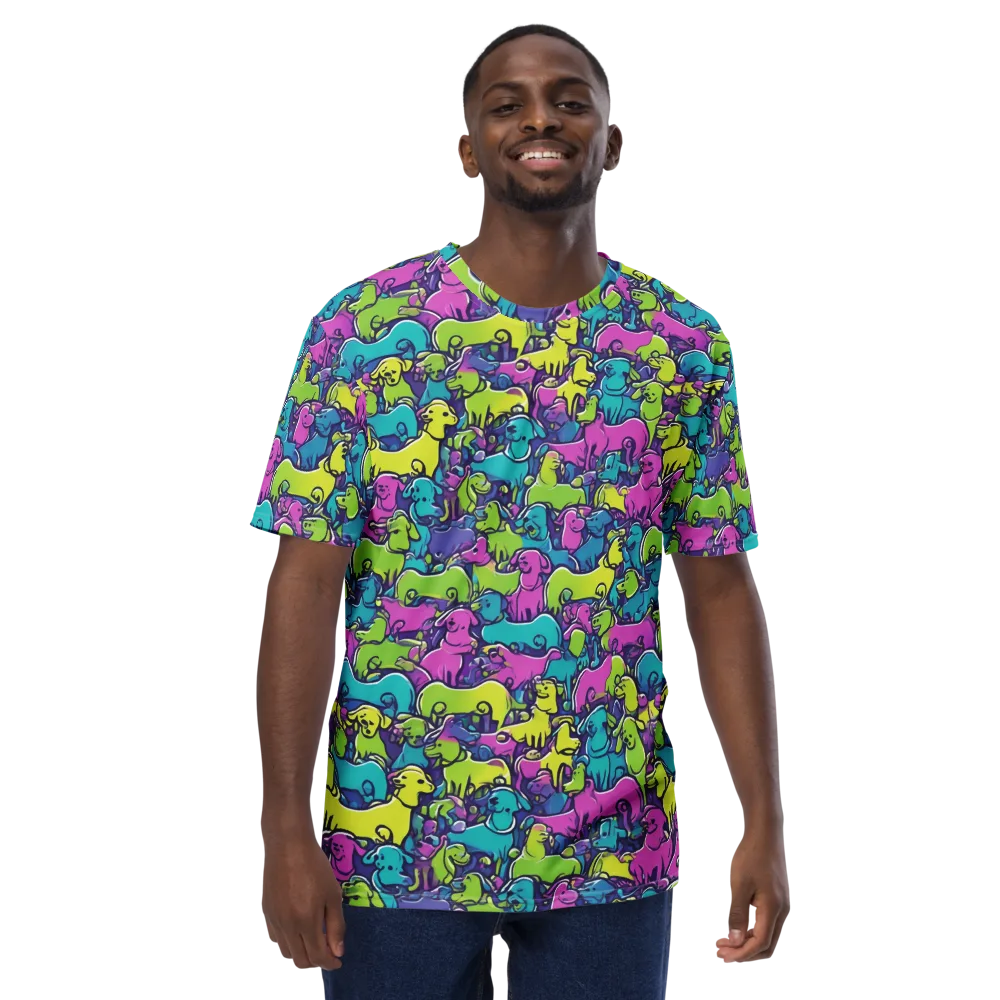 Electric Puppy Field on Men's Crew Neck T-Shirt — Front
