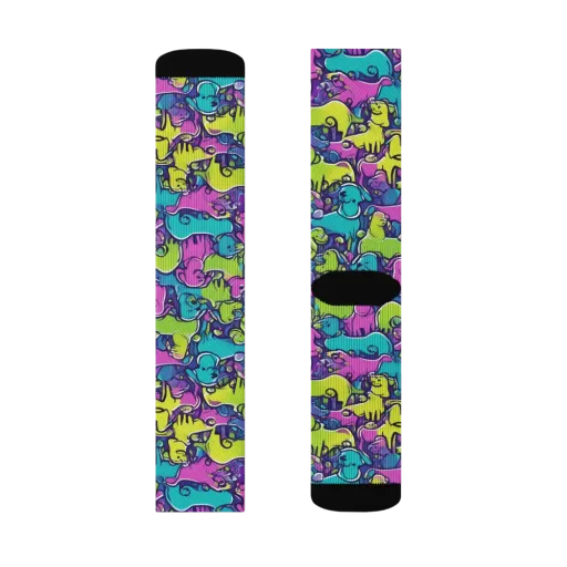 Electric Puppy Field on a Socks