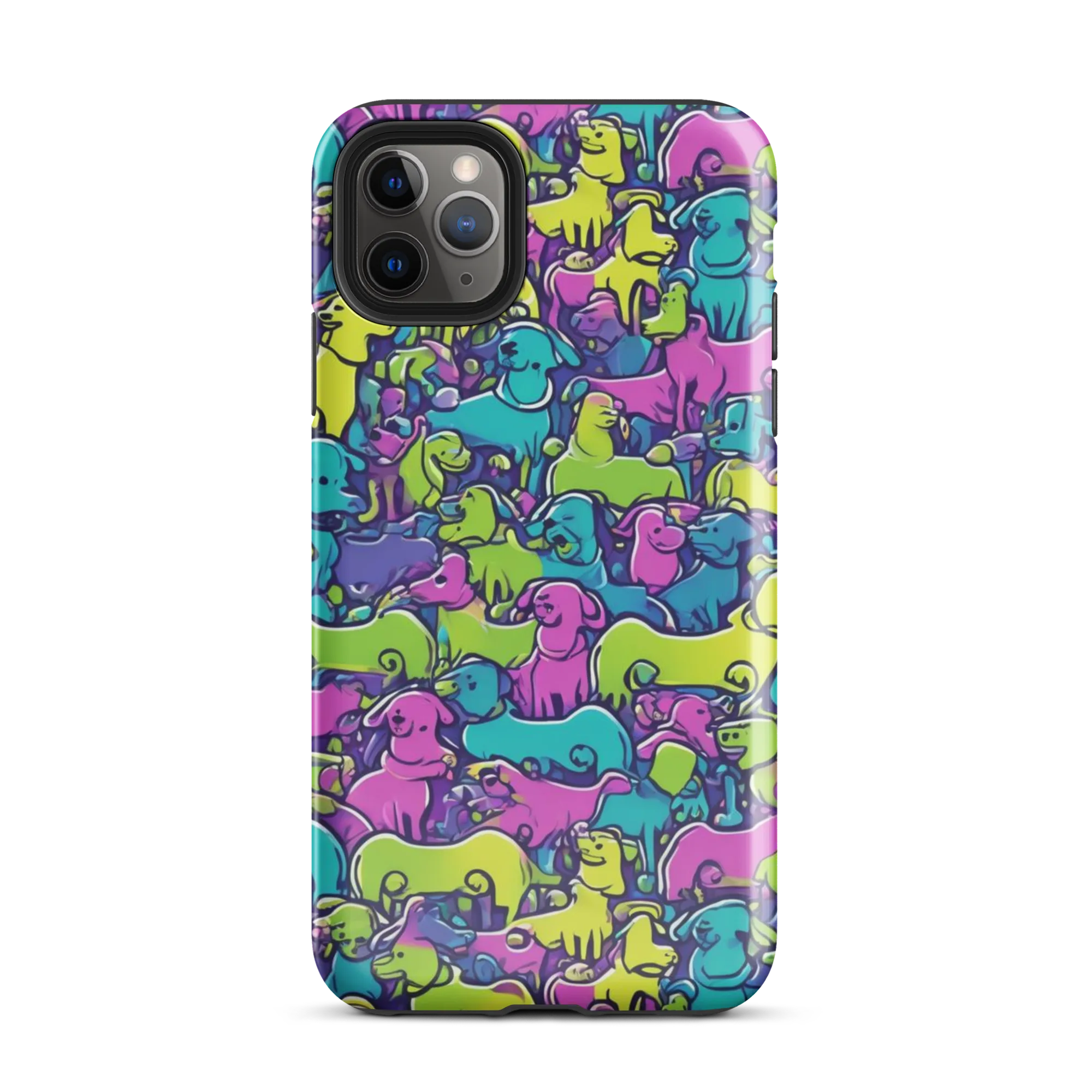 Electric Puppy Field on Tough Case for iPhone® — Front